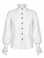 White Retro Gothic Aristocratic Long Sleeve Shirt for Men