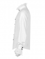 White Retro Gothic Aristocratic Long Sleeve Shirt for Men