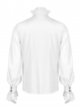 White Retro Gothic Aristocratic Long Sleeve Shirt for Men