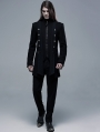 Black Gothic Punk Daily Wear Woollen Jacket for Men