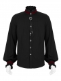 Black and Red Retro Gothic Palace Long Sleeve Shirt for Men