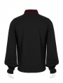Black and Red Retro Gothic Palace Long Sleeve Shirt for Men