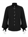 Black Retro Gothic Palace Long Sleeve Shirt for Men