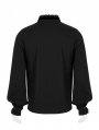 Black Retro Gothic Palace Long Sleeve Shirt for Men