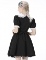 Black and White Gothic Alice in Wonderland Short Sleeve Dress