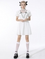 White Cute Gothic Soulless Princess Short Sleeve Dress