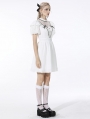 White Cute Gothic Soulless Princess Short Sleeve Dress