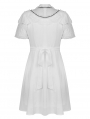 White Cute Gothic Soulless Princess Short Sleeve Dress