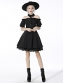 Black Gothic Off-the-Shoulder Daily Wear Short Dress