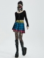 Gothic Grunge Punk Colorful Plaid Short Irregular Skirt