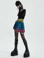 Gothic Grunge Punk Colorful Plaid Short Irregular Skirt