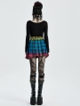 Gothic Grunge Punk Colorful Plaid Short Irregular Skirt
