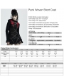 Black and Red Gothic Punk Chain Hooeded Short Coat for Women