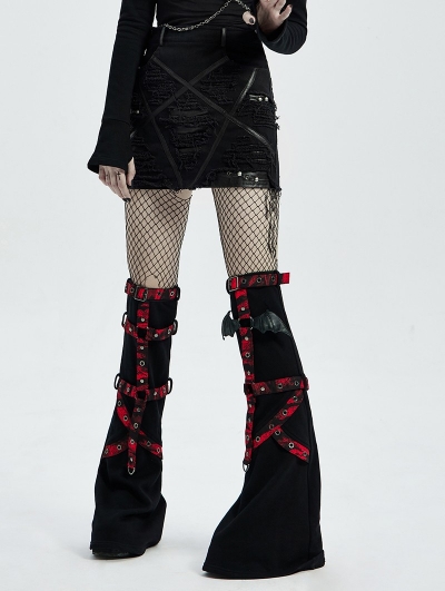 Black Gothic Decadent Pentagram Pattern Women's Mini Denim Skirt