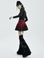 Black and Red Gothic Grunge Punk Short Skirt for Women