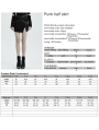 Black Gothic Punk PU Leather Irregular Mini Sexy Skirt for Women