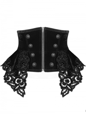 Black Gothic Velvet Gorgeous Retro Corset Waistband for Women