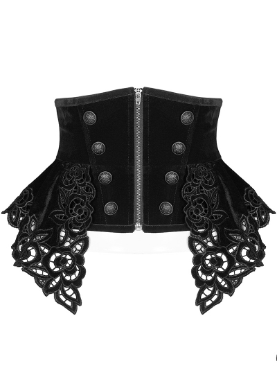 Black Gothic Velvet Gorgeous Retro Corset Waistband for Women