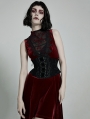 Black Gothic Rose Lace Velvet Corset Waistband for Women