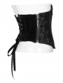 Black Gothic Rose Lace Velvet Corset Waistband for Women