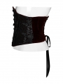 Red and Black Gothic Rose Lace Velvet Corset Waistband for Women