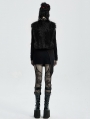 Black Gothic Fashion Winter Warm Faux Fur Waistcoat for Women