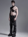 Gothic Punk Striped Loose Straight Pants for Men
