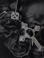 Black Gothic Retro Metal Cross Pendant Necklace