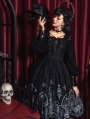 Black Dark Square-Cut collar Gothic Lolita JSK Dress