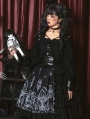 Black Dark Square-Cut collar Gothic Lolita JSK Dress