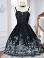 Black Dark Square-Cut collar Gothic Lolita JSK Dress