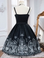 Black Dark Square-Cut collar Gothic Lolita JSK Dress