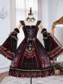 Dark Red Palace Style Tea Party Retro Gothic Lolita JSK Dress