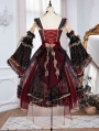 Dark Red Palace Style Tea Party Retro Gothic Lolita JSK Dress