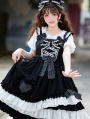 Brown Sugar Sweetheart Black and White Sweet Lolita JSK Dress