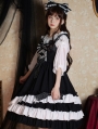 Brown Sugar Sweetheart Black and White Sweet Lolita JSK Dress
