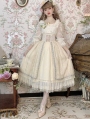 Sally Garden Beige Embroidery Fish Bone High Waist Sweet Lolita Skirt