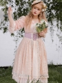 Sally Garden Pink Embroidery Fish Bone High Waist Sweet Lolita Skirt