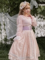 Sally Garden Pink Embroidery Fish Bone High Waist Sweet Lolita Skirt