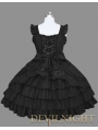 Black Cap Sleeves Sweet Gothic Lolita Dress