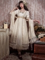 Sally Garden White Lotus Sleeve Empire Waist Classic Lolita OP Dress