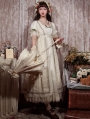 Sally Garden White Lotus Sleeve Empire Waist Classic Lolita OP Dress