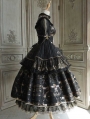 Dark Night Cross Black Gothic full Set Lolita OP Dress