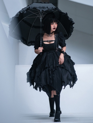 Neverland Realm of Bondage Pure Color Mid-Sleeve Gothic Lolita OP Dress