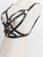 Black Gothic Punk PU Leather Metal Hoop Belt Harness