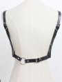 Black Gothic Punk PU Leather Metal Hoop Belt Harness