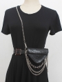 Black Gothic PU Leather Chain Belt with Messenger Bag