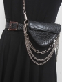 Black Gothic PU Leather Chain Belt with Messenger Bag