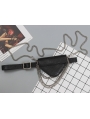 Black Gothic PU Leather Chain Belt with Messenger Bag