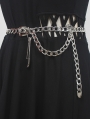 Steampunk Metal Chain Belt with Decorative Pin